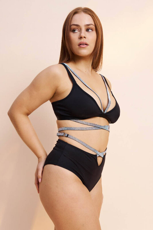 Lunalae Shorts Low Waist Riley Diamante Negro XS