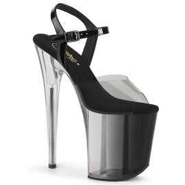 Pleaser FLAMINGO-808T-1 Sandalias de Plataforma Tono Claro Ahumado Negro EU-37 / US-7