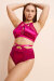 Lunalae Top Katherine Cross Over Satén Magenta L