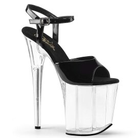 Pleaser Sandalia de Tacón FLAMINGO-809 Negro Transparente EU-40 / US-10