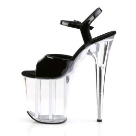 Pleaser Sandalia de Tacón FLAMINGO-809 Negro Transparente EU-37 / US-7