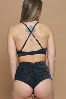 Zasha Polewear Pantalones Cortos Tiro Alto Faye Negro S