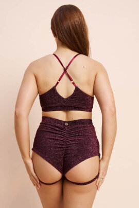 Lunalae Pantalones Cortos Lure You Tiro Alto Coral Shimmer S