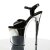 Pleaser Sandalia de Tacón FLAMINGO-809 Negro Charol Plata Metalizado EU-35 / US-5