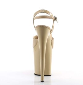 Pleaser Sandalia de Tacón FLAMINGO-809 Crema Charol EU-37 / US-7