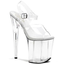 Pleaser Sandalia de Tacón FLAMINGO-808 Plata...