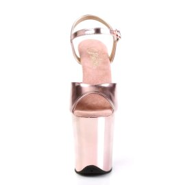 Pleaser Sandalia de Tacón FLAMINGO-809 Oro Rosado Claro Metálico Metalizado EU-38 / US-8
