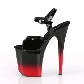 Pleaser Sandalia de Tacón FLAMINGO-809BR-H Negro Charol Rojo Metalizado EU-36 / US-6