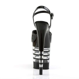 Pleaser Sandalia de Tacón FLAMINGO-809LN Negro Charol EU-38 / US-8