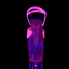 Pleaser Sandalia de Tacón FLAMINGO-809UVT Rosa Claro Neón EU-39 / US-9