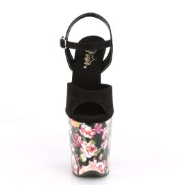 Pleaser Sandalia de Tacón FLAMINGO-809WR Negro Flor EU-35 / US-5