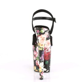 Pleaser Sandalia de Tacón FLAMINGO-809WR Negro Flor EU-35 / US-5