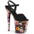Pleaser Sandalia de Tacón FLAMINGO-809WR Negro Flor EU-35 / US-5