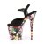Pleaser Sandalia de Tacón FLAMINGO-809WR Negro Flor EU-35 / US-5