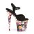 Pleaser Sandalia de Tacón FLAMINGO-809WR Negro Flor EU-35 / US-5