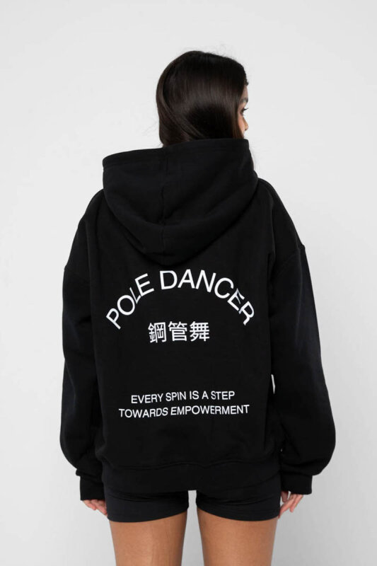 REV ACTIV Sudadera Premium Para Pole Dancer Negra M