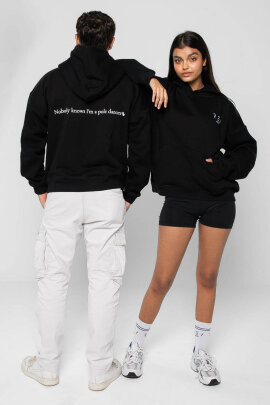 REV ACTIV Hoodie Premium Nobody Knows Im  A Pole Dancer Negra M