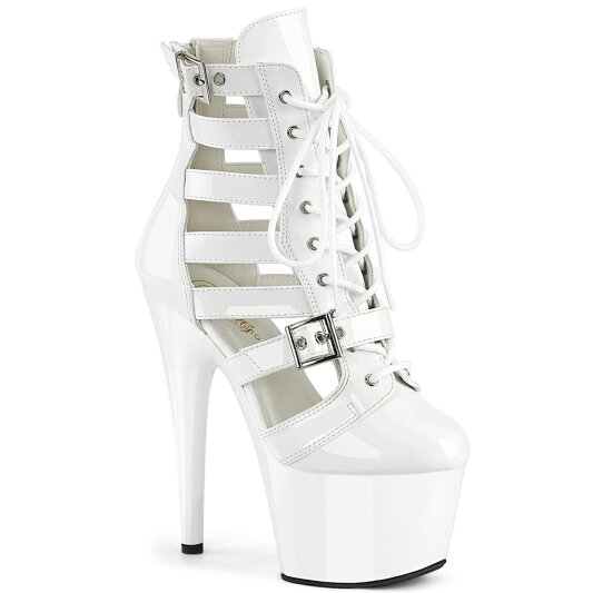 Pleaser ADORE-1013MST Botines de Plataforma de Charol Blanco EU-40 / US-10