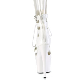 Pleaser ADORE-1013MST Botines de Plataforma de Charol Blanco EU-40 / US-10