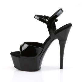 Pleaser Sandalia de Tacón CAPTIVA-609 Negro Charol EU-38 / US-8