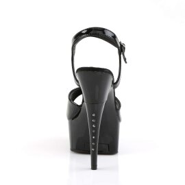Pleaser Sandalia de Tacón CAPTIVA-609 Negro Charol EU-38 / US-8