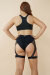 Lunalae Pantalones Cortos Bex High Cut Garter Negro