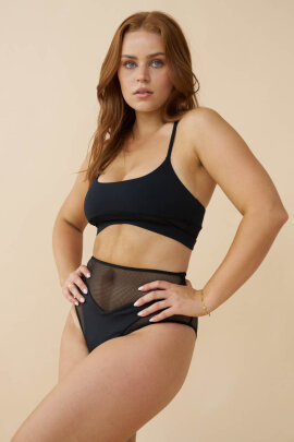 Lunalae Pantalones Cortos High Waist Blake Mesh Negro S