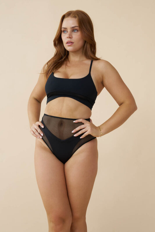Lunalae Pantalones Cortos High Waist Blake Mesh Negro XL