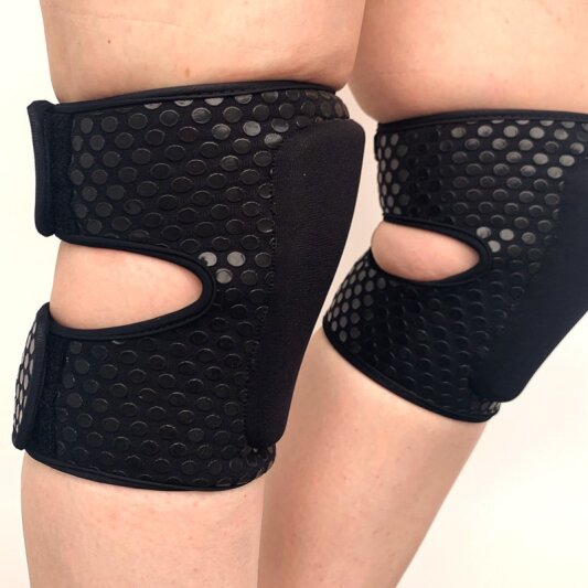 Lunalae Protectores de Rodillas con Cierre de Velcro Negro Seminuevos