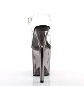 Pleaser Sandalia de Tacón FLAMINGO-808T Plata Transparente Ahumado EU-37 / US-7