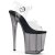 Pleaser Sandalia de Tacón FLAMINGO-808T Plata Transparente Ahumado EU-37 / US-7