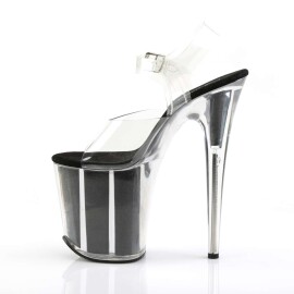 Pleaser Sandalia de Tacón FLAMINGO-808G Negro Transparente EU-40 / US-10