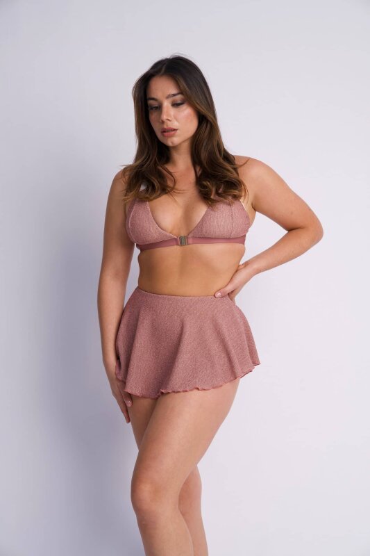 Lunalae Pantalones Cortos Free Flow High Waist Oro Rosa Lurex XL