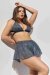 Lunalae Top Follow Me Plata–Negro Pleat Mesh XL