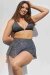Lunalae Top Follow Me Plata–Negro Pleat Mesh XL
