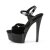 Pleaser GLEAM-609 Sandalia de Tacón Plataforma Charol Negro EU-38 / US-8