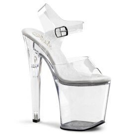 Pleaser Sandalia de Tacón XTREME-808 Plata Transparente EU-38 / US-8