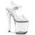 Pleaser Sandalia de Tacón XTREME-808 Plata Transparente EU-38 / US-8