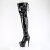 Pleaser ADORE-3850 Botas de Plataforma sobre la Rodilla de Charol Negro EU-38 / US-8