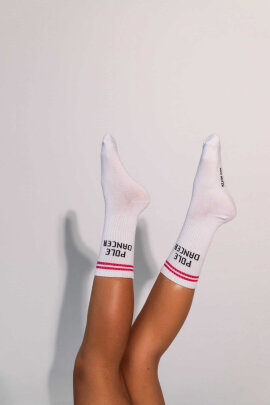 REV ACTIV Calcetines Pole Dancer Blanco Rosa