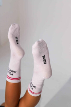 REV ACTIV Calcetines Pole Dancer Blanco Rosa