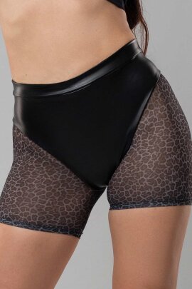 i-Style Pantalones Cortos Mini Velo Gris Leopardo