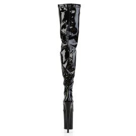 Pleaser Bota Alta INFINITY-4000 Charol Elástico Negro EU-36 / US-6