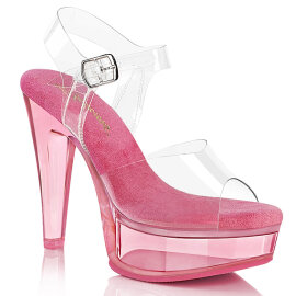 Fabulicious MARTINI-508 Sandalias de Plataforma Rosa Ahumado transparente EU-37 / US-7