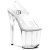 Pleaser Sandalia de Tacón FLAMINGO-808 Plata Transparente EU-39 / US-9