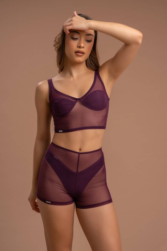 Paradise Chick Pantalones Cortos Medusa Mesh Granate XS/S