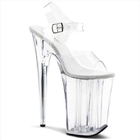 Pleaser Sandalia de Tacón INFINITY-908 Plata Transparente EU-36 / US-6