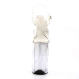 Pleaser Sandalia de Tacón INFINITY-908 Plata Transparente EU-36 / US-6