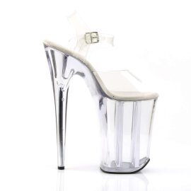 Pleaser Sandalia de Tacón INFINITY-908 Plata Transparente EU-38 / US-8