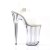 Pleaser Sandalia de Tacón INFINITY-908 Plata Transparente EU-38 / US-8
